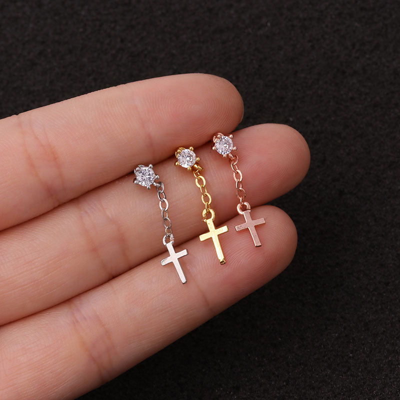 Ohrstecker Kreuz Anhänger - Velvet Vista