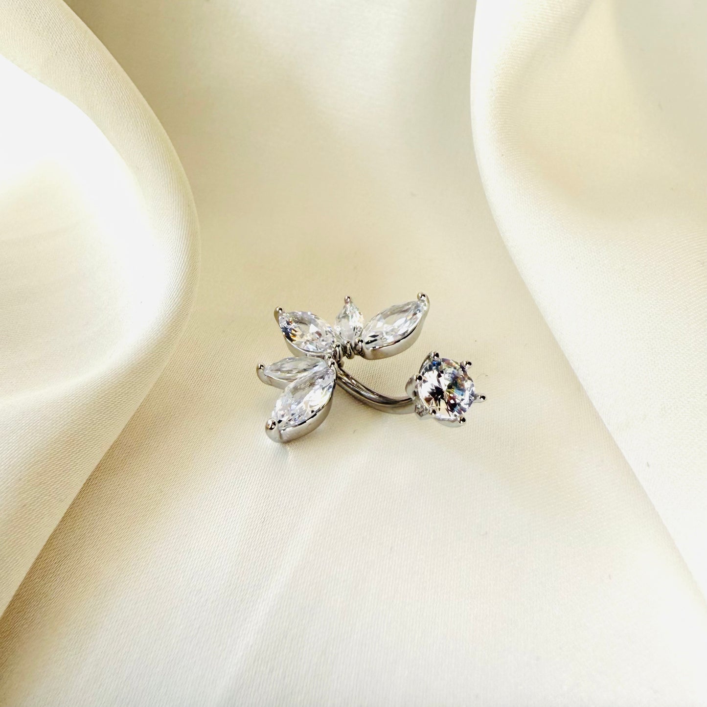 Bauchnabel Fünf Kristalle Silber & Gold - Velvet Vista