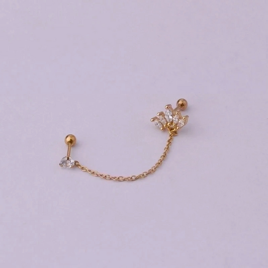 Ohrstecker-Kette - Velvet Vista