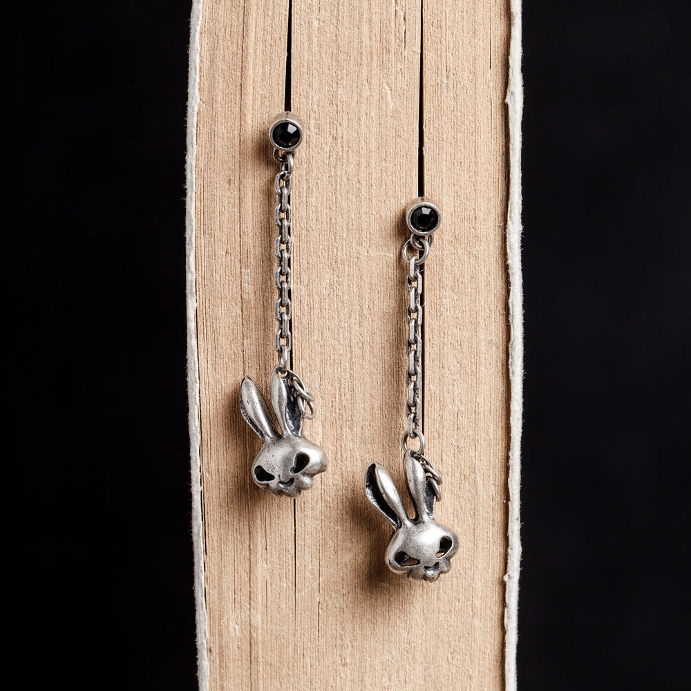 Retro Silver Rabbit Eardrop Jewelry - Velvet Vista