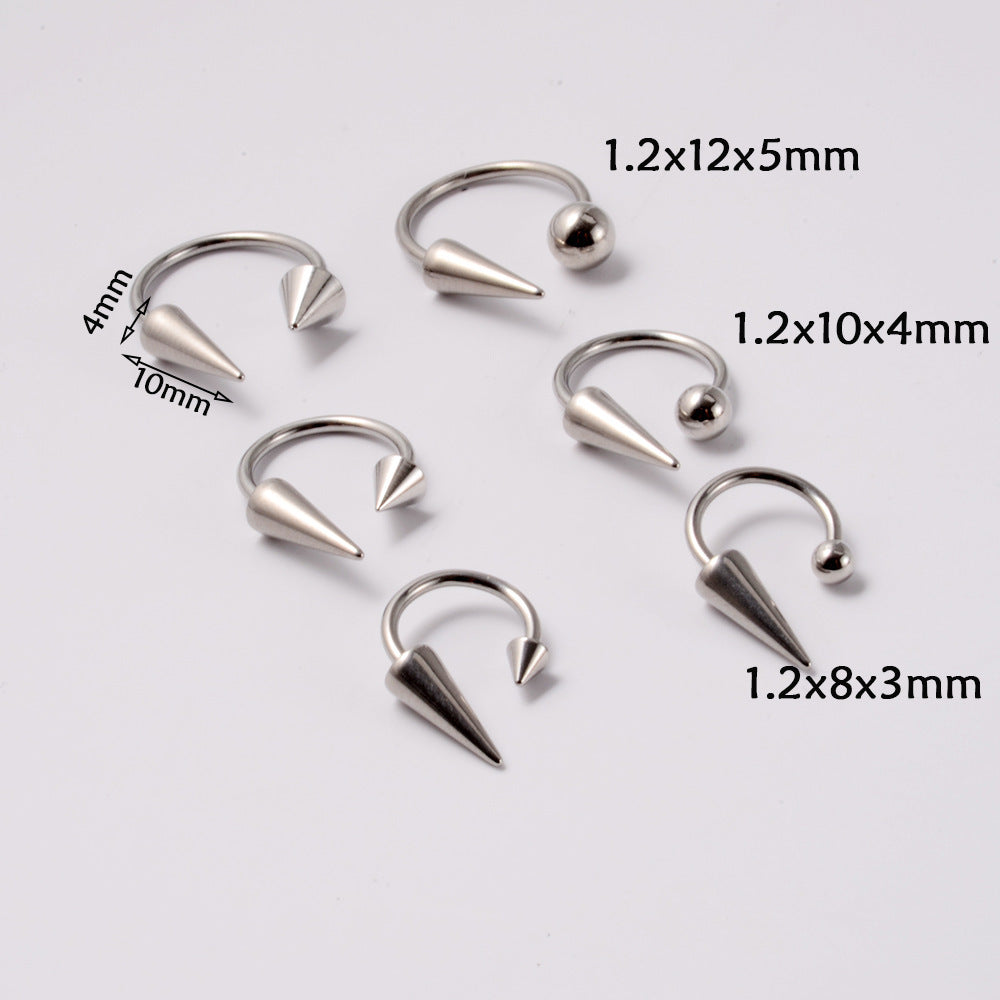 Stainless Steel Cone Lip Ring - Velvet Vista