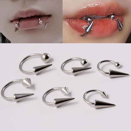 Stainless Steel Cone Lip Ring - Velvet Vista