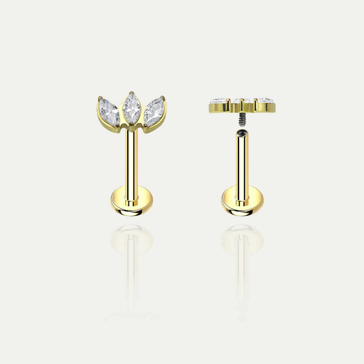 Titan Labret Triple Marquise - Velvet Vista