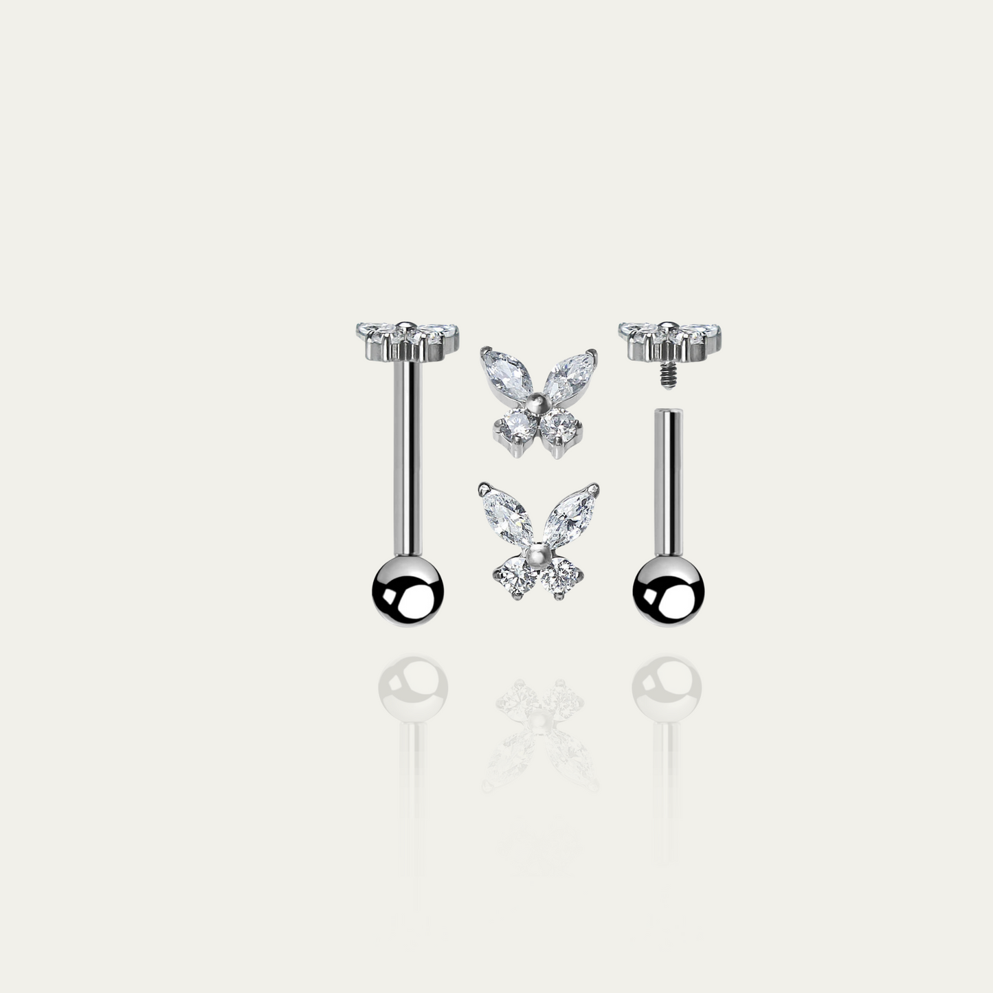 Titan Labret Kristall-Schmetterling - Velvet Vista