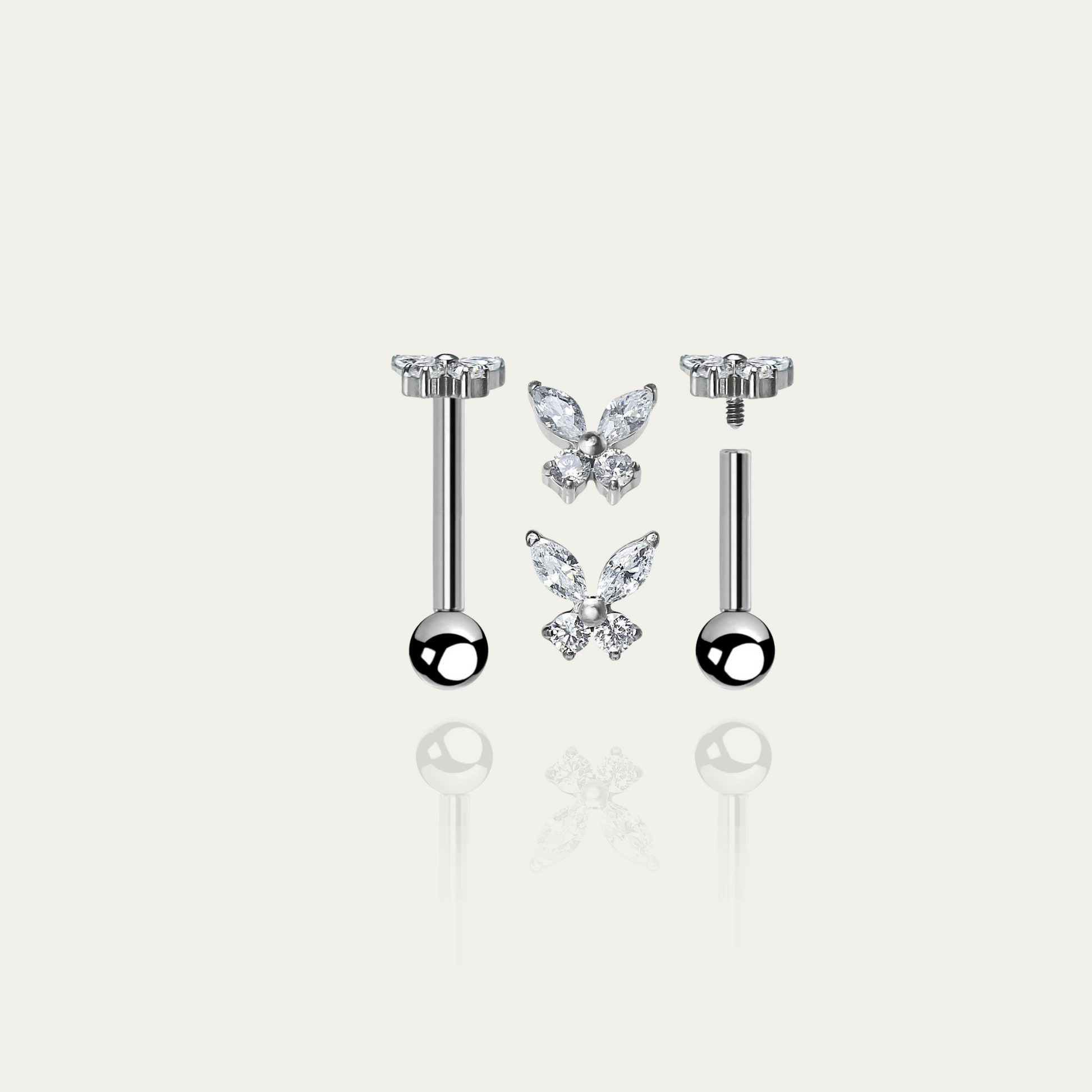 Titan Labret Kristall-Schmetterling - Velvet Vista