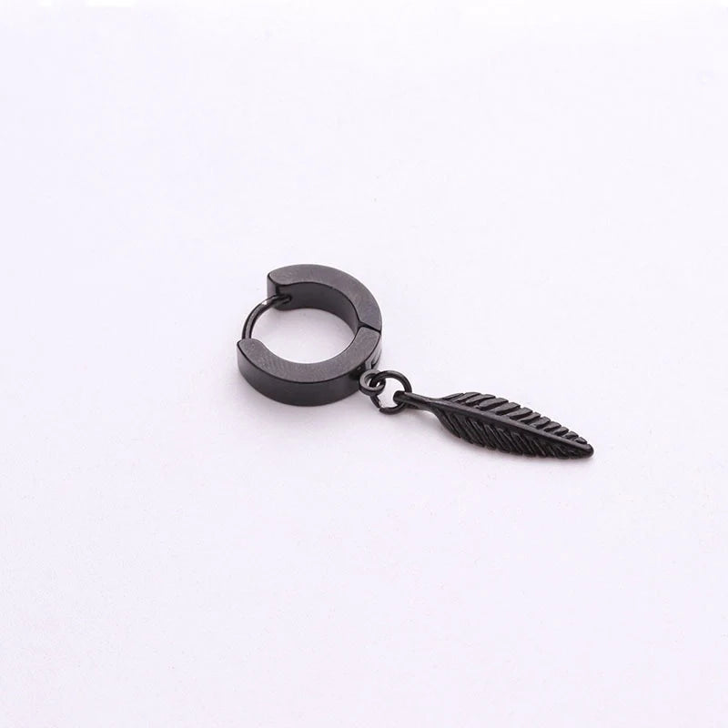 Ohrstecker Feder - Schwarz & Silber - Velvet Vista