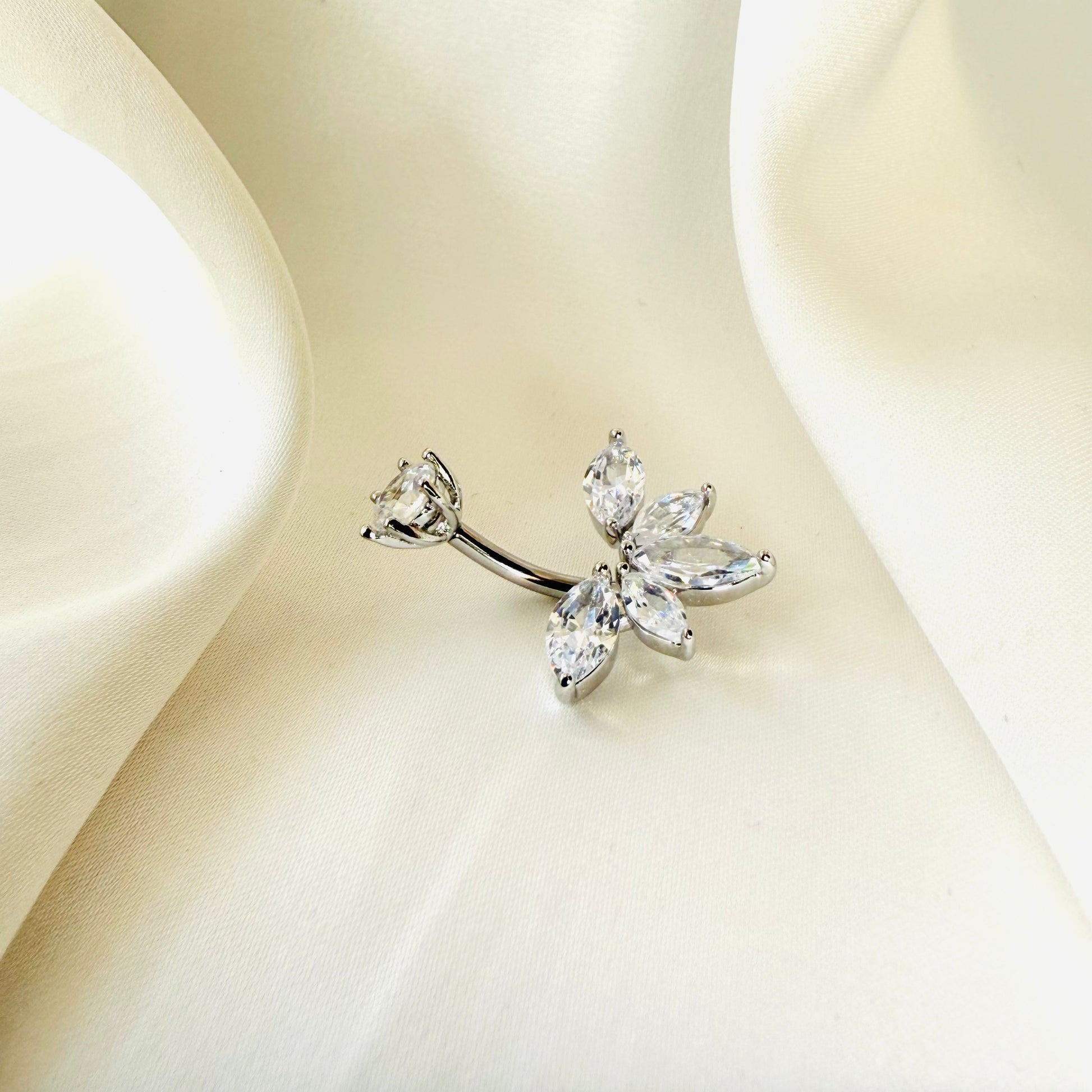 Bauchnabel Fünf Kristalle Silber & Gold - Velvet Vista