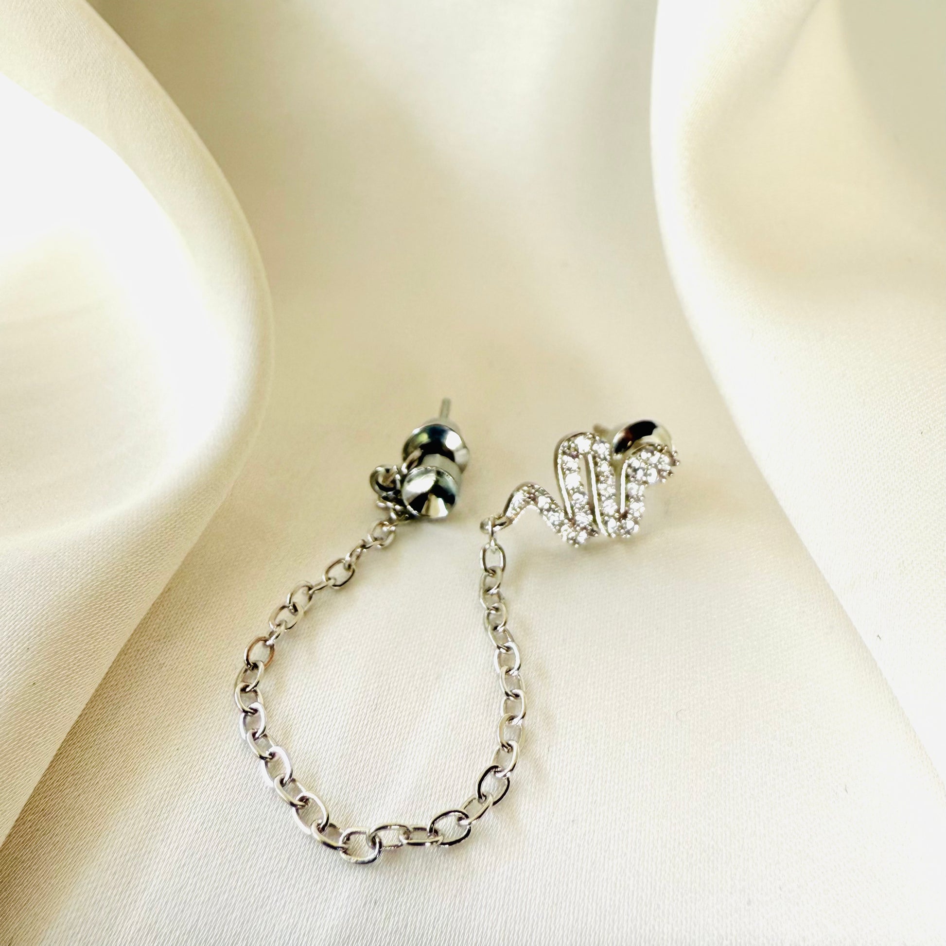 Doppel Ohrring Kette Schlange - Velvet Vista