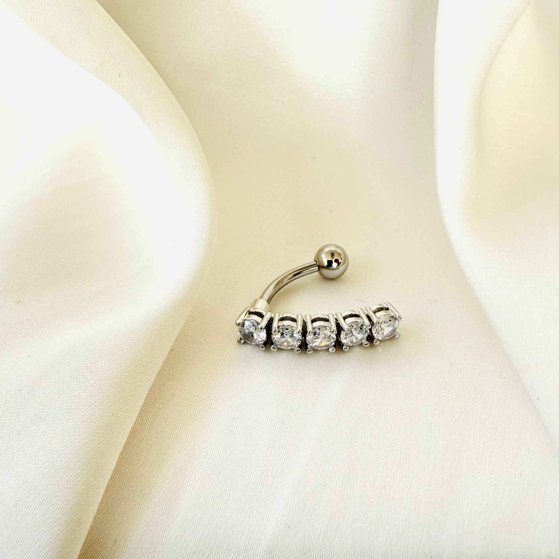 Bauchnabel Fünf Kristalle Silber & Rosé - Velvet Vista