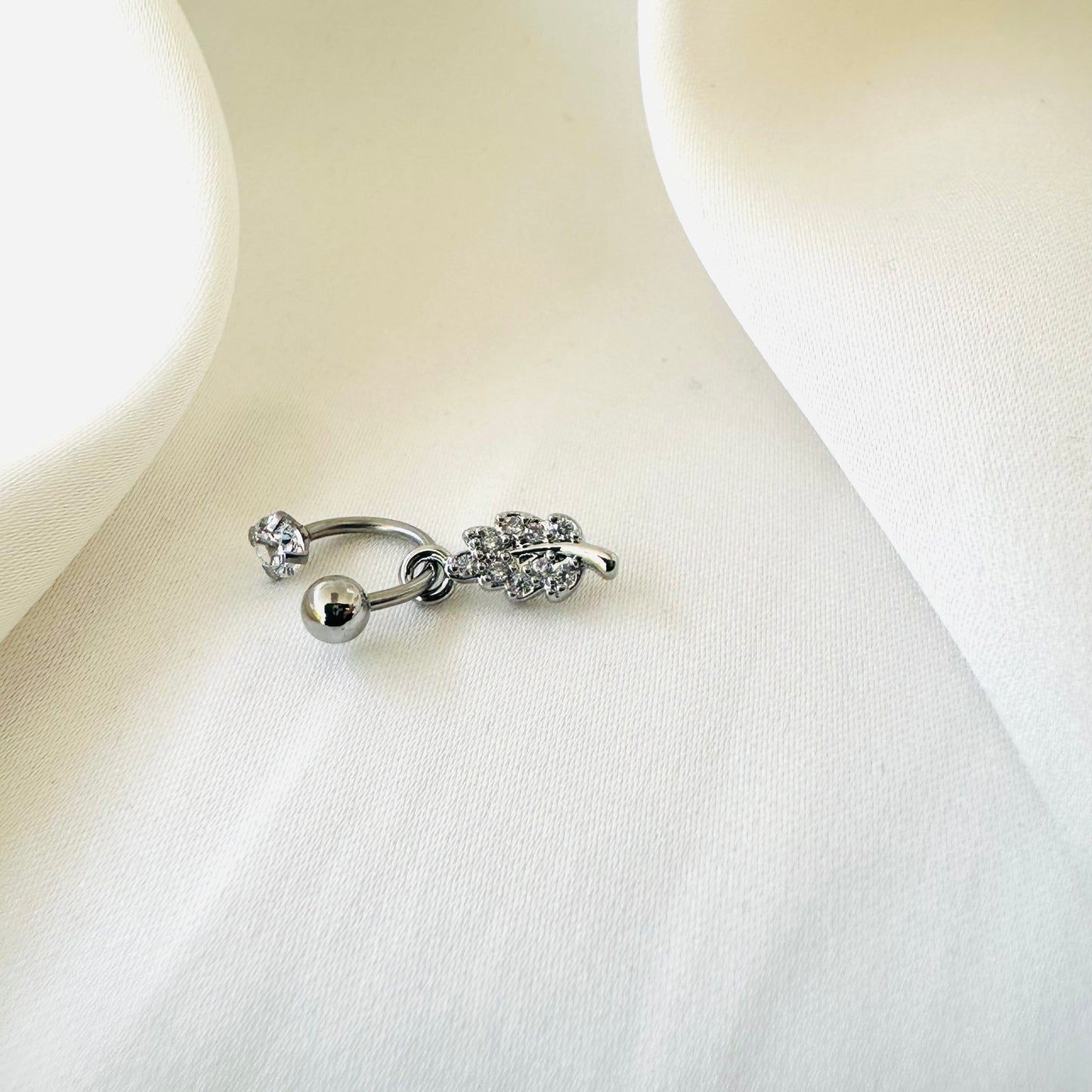 Ohrring Blatt Silber - Velvet Vista